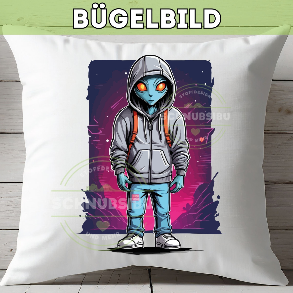 Bügelbild Cooler Alien